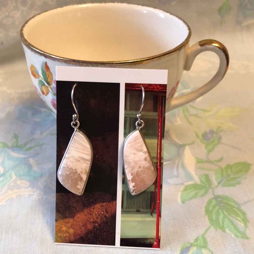 Light pink stone earrings